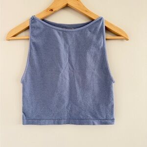 Free People Women’s M/L Cropped Sparkle Elevated Loungewear Chic Tank Top Shirt